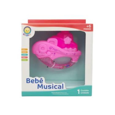 Imagem de Brinquedo Bebê Musical Chocalho Barquinho Rosa
