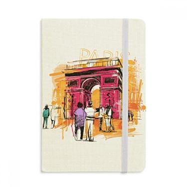 Imagem de Caderno de desenho manual da Triumphal Arch Paris França oficial de tecido rígido diário clássico