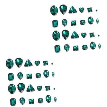 Imagem de Operitacx 100 Peças strass Acessórios de vestuário DIY costura verde em miçangas contas verdes vestidos lágrima para vestuário garra de cristal Vidro broca de garra Pegue a furadeira definir