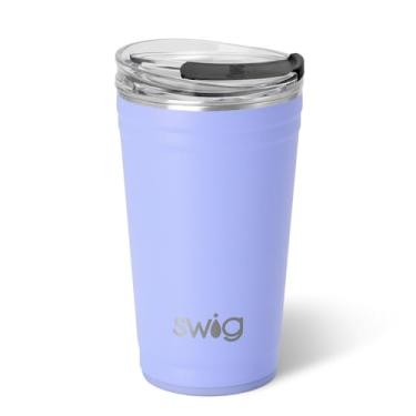 Imagem de Swig Life Copo de festa de 680 ml, copo de festa isolado empilh vel com tampa EZ Flow, suporte para copos, seguro para lava-lou as, a o inoxid vel, copo grande para viagens para bebidas quentes e
