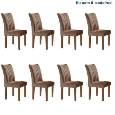 Imagem de Conjunto 8 Cadeiras Para Sala De Jantar Laguna Chocolate - Cel Móveis