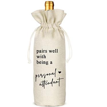Imagem de Bolsa de vinho para atendente pessoal, presente para damas de honra, presente de saco de vinho de casamento, chá de panela, noivado, lembrancinha de despedida de solteira - Saco de vinho reutilizável