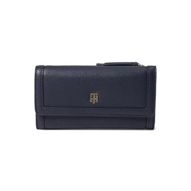 Imagem de Tommy Hilfiger Carteira feminina Tamara Ii com três dobras, Tommy Navy, X-Small