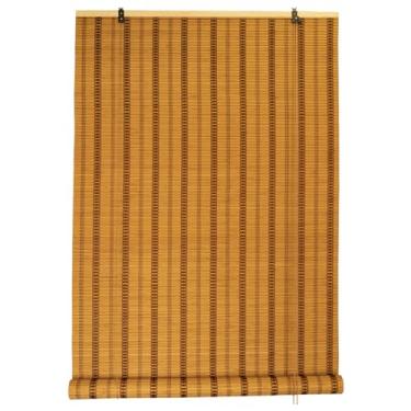 Imagem de YYGJYGOO Cortina de rolo de bambu, largura 40-160 cm Persiana de madeira natural, cortina romana personalizada com filtragem de luz, para terraços, janelas, jardins, varandas (tamanho: 60 cm x 80