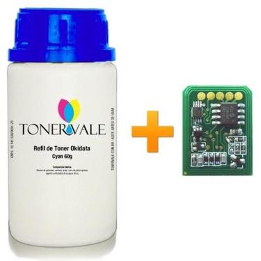 Imagem de Kit Toner Refil + Chip TankFull Para Okidata C6100, C6000, C6050 - 433