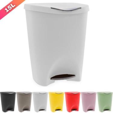 Imagem de Lixeira Escritorio Cozinha Banheiro C/ Pedal 15 Litros - Usual Utilida