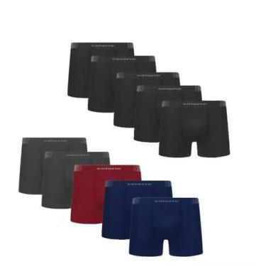 Imagem de Cueca Boxer Selene Original Sem Costura Kit Com 10 Peças, 11070  5 esc