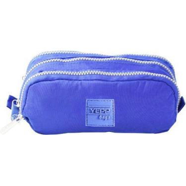Imagem de Estojo Escolar Triplo Nylon Yepp MB13054-E, Azul