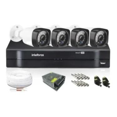 Imagem de Kit Cftv 4 Câmeras Multi Hd 720p 1mp Dvr Intelbras Mhdx
