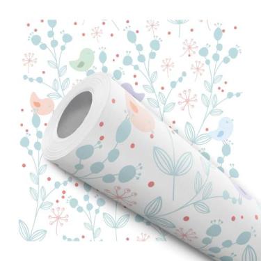 Imagem de Papel De Parede Adesivo Lavável Passaros Fofo Bebê Infantil 12m - Sign