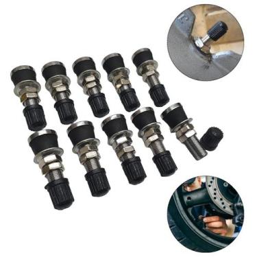 Imagem de Kit 10 Bico P/ Pneu Sem Câmara Moto Ferro Reforçado Tr4062 - BRAMAIS