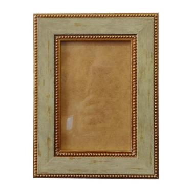 Imagem de Moldura Provençal com Gravação de Bolinhas para Quadros e Fotos e Fundo MDF e Acetato - 3,4x1,2 Cor:MARFIM MARMORIZADO;T