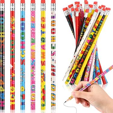 Imagem de Yexiya Lápis de 100º dia para 100 dias de escola, conjunto de lápis coloridos para professores, 100 dias mais inteligentes, material escolar bonito para estudantes, professores, escolas, escritório, 6 estilos (240 peças)