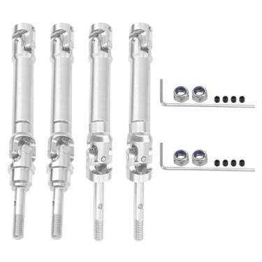 Imagem de 2 pares Vgoohobby de aço inoxidável eixo de transmissão dianteiro e traseiro CVD peças de atualização de eixo de transmissão compatíveis com Traxxas Slash 4X4/Stampede 4X4/Rustler 4X4 Hoss RC Truck Car