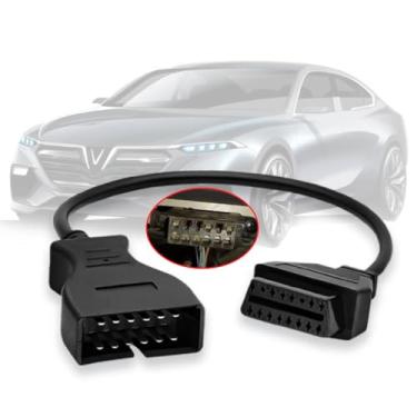 Imagem de AMHTDOL Adaptador OBD1 para OBD2 adequado para conector GM de 12 pinos Obd1 para Obd2 de 16 pinos, compatível com cabo de diagnóstico de veículo GM de 12 pinos, funciona com ferramenta de
