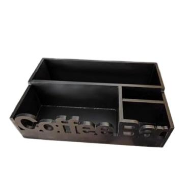 Imagem de WeiLaiKeQi Organizador de bar de café, organizador de condimentos para chá, suporte para cápsulas de café estilo fazenda com divisória para, cozinha, Preto