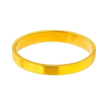 Imagem de Aliança Compromisso Ouro 18k 3mm Reta Tradicional Tungstênio Casal - A