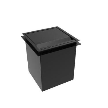 Imagem de Lixeira Quadrada Pintada Preto 3,9 L Para Bancada Úmida - HZ