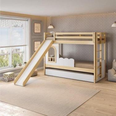 Imagem de Treliche Infantil Janela com Cerquinha, Escorregador e Led New Garden 