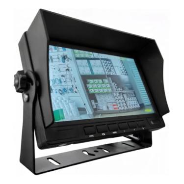 Imagem de Monitor LCD Industrial Touchscreen de 10 Polegadas, Suporte Ajustável, Cor Preta, para Automação e Controle