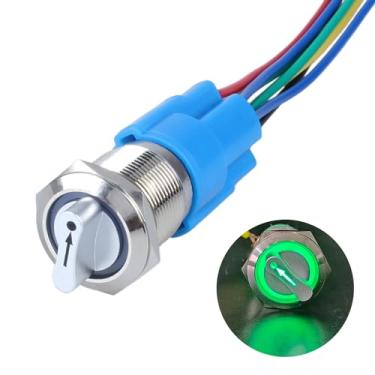 Imagem de DMWD Interruptor Rotativo Seletor De Travamento 22 Mm, 3 Posições, 2 12-24 Vcc, Liga/Desliga, À Prova D'Água, Antivandalismo, Metal Com Soquete, Luz Led Verde