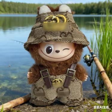 Imagem de Conjunto de roupas para chapéu e macacão de pescador Mini Labubu (4ª g