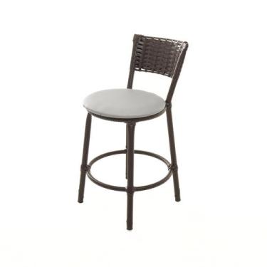 Imagem de Banqueta Baixa Encapada Junco CAFÉ Area Gourmet - ESPAÇO JUNCO, Pratea