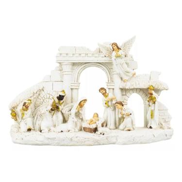 Imagem de Presépio Branco 18.5x29cm - Enfeite Resina