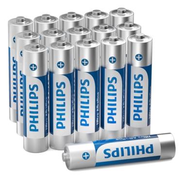 Imagem de PHILIPS Pilhas AAA Pacote com 16 Pilhas alcalinas Tripla A 1,5V Ultra Longa Duração 3A Baterias - Vida útil de 10 anos