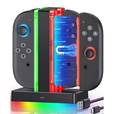 Imagem de Enhanced Controller Charger Station Compatible with Switch 2 Joy Con, 4 in 1 Magnetic Fast Charging Dock for Switch 2 Joy Con Charger Accessories