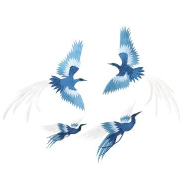 Imagem de Phoenix Bird Bordado Patch Pano Adesivo Applique Artesanato DIY Decoração Acessórios de roupas para Jeans Chapéus Bolsas Jaquetas Camisas Material Rayon 4 peças