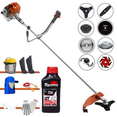 Imagem de Roçadeira RL520ACNTK Tekna 52cc Com Carretel + Facas 2 Pontas, 3 Pontas, 6 Pontas, 40 Dentes, 80 Dentes, Trimmer e Escova de Aço + EPI + ÓLEO TOYAMA