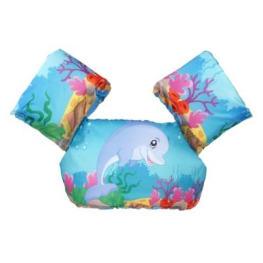 Imagem de Boia Infantil com Colete Flutuador, Colete Salva-Vidas para Crianças, Auxiliar de Natação com Braçadeiras (Golfinho)
