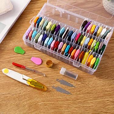 Imagem de Conjunto de Fio Bordado para Artesanato Costura à Mão Projeto DIY Corda Presente Portátil Conveniente Kit Fios Multicoloridos