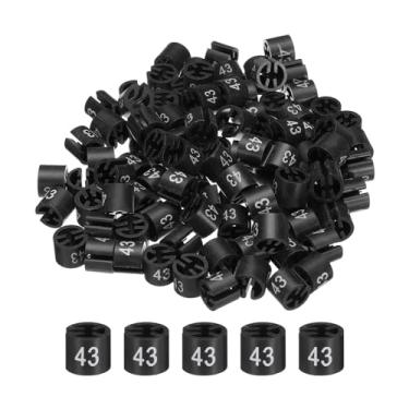 Imagem de Marcador de cabide colorido para pendurar para roupas (tamanho 43, preto) para codificação de cores de roupas de vestuário, pacote com 100 peças