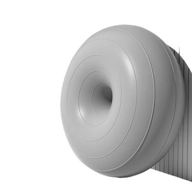 Imagem de Bola de Pilates Donut 50cm para Yoga Treino de Equilíbrio Fitness Antiderrapante(cinza)