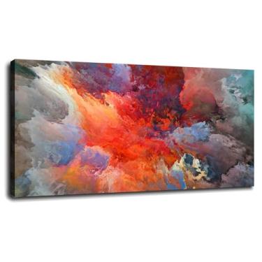 Imagem de 1104 Impressão em tela acrílica abstrata colorida pôster arte de parede para casa 1 peça decorações com moldura 33.0 cm x 20.3 cm