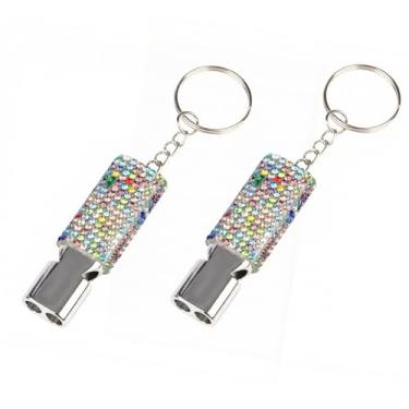 Imagem de binboll Apito de sobrevivência de liga de alumínio de três tubos para uso ao ar livre, árbitro esportivo de emergência (prata caise, 2 peças)