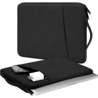 Imagem de Capa Case para Notebook Aveludada com Alça e Bolso Externo com Zíper, 
