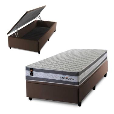 Imagem de Cama Box Baú Alpine 96x203 com Molas Ensacadas King House