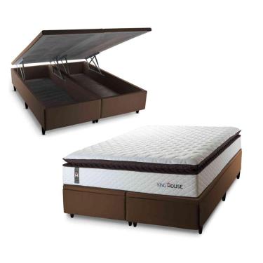 Imagem de Cama Box Baú San Diego Espuma D33 158x198 Branco King House