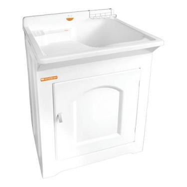 Imagem de Tanque Fibra Reforçado 40l Esfregadeira Lateral - Branco - STILLOFIBRA