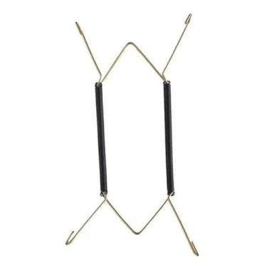 Imagem de Suporte Gancho Mola Dourada Prato Decorativo Parede Pendurar Mesa 14 A