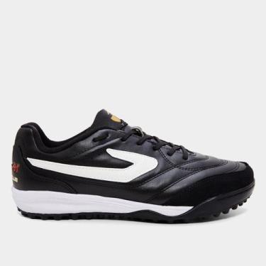 Imagem de Chuteira Society Topper Maestro Club VI Masculina, Preto, Branco, 42