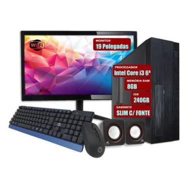 Imagem de Computador Pc Slim I3 6ª 8gb Ram Ssd 240gb Tela 19 Wifi Kit - PRIME SH