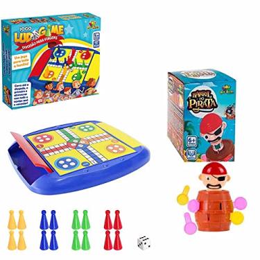 Imagem de Jogo Tabuleiro Ludo 18 Peças e jogo pula pirata barril