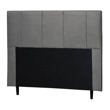 Imagem de Cabeceira Donna Cama Box Queen 160cm Suede Cinza