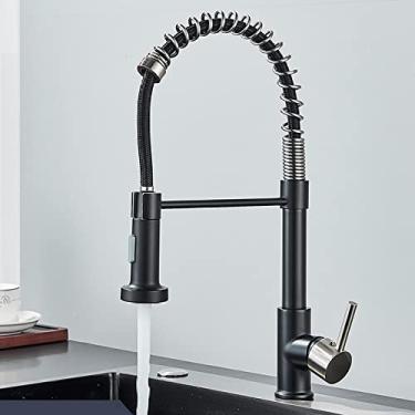 Imagem de Torneira de Pia de Cozinha Preto Fosco Torneira de Cozinha Punho Único Torneira Misturadora 360 Rotação Torneira Cozinha Torneira Misturadora,Níquel Preto,China