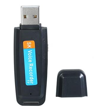 Imagem de Mingzhe Mini Gravador de Voz USB Portátil Gravador de Disco em U com um Botão Suporte de Armazenamento de Gravação 1-32G Cartão TF para Entrevista de Palestra de Reunião