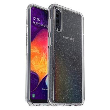 Imagem de OTTERBOX Capa Symmetry Clear Series para Samsung Galaxy A50 – Embalagem de varejo – Stardust (Silver Flake/Clear)